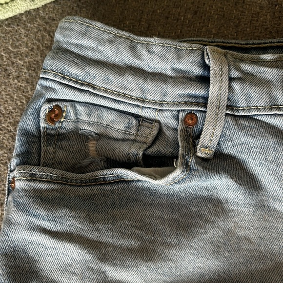 High Rise Ripped Jean Shorts - Picture 2 of 4
